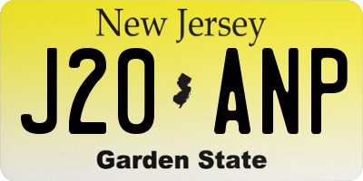 NJ license plate J20ANP