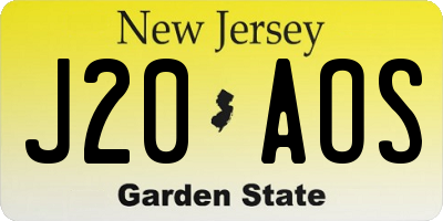 NJ license plate J20AOS