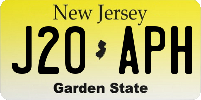 NJ license plate J20APH