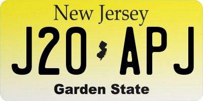 NJ license plate J20APJ