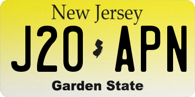 NJ license plate J20APN