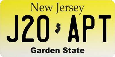 NJ license plate J20APT
