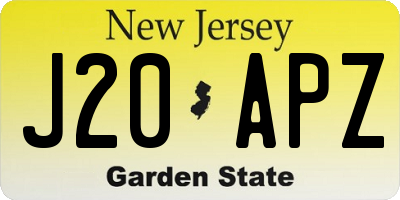 NJ license plate J20APZ