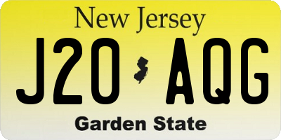 NJ license plate J20AQG