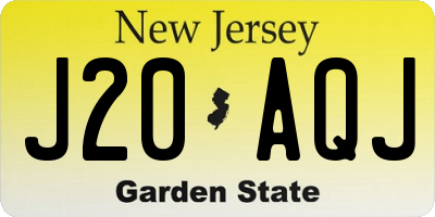 NJ license plate J20AQJ