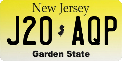 NJ license plate J20AQP
