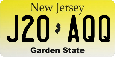 NJ license plate J20AQQ