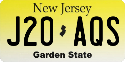 NJ license plate J20AQS