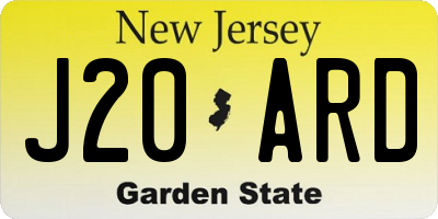 NJ license plate J20ARD