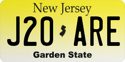 NJ license plate J20ARE