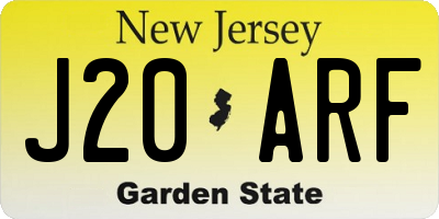 NJ license plate J20ARF