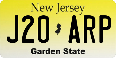 NJ license plate J20ARP