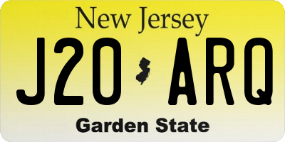 NJ license plate J20ARQ