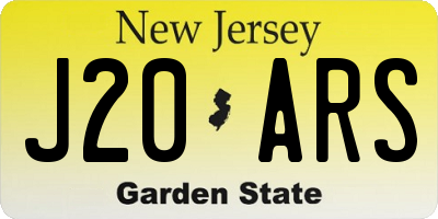 NJ license plate J20ARS