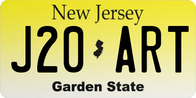 NJ license plate J20ART
