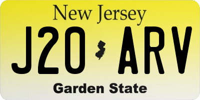 NJ license plate J20ARV