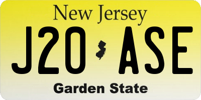 NJ license plate J20ASE