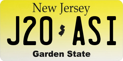 NJ license plate J20ASI