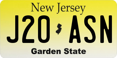 NJ license plate J20ASN