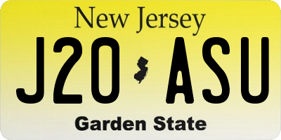 NJ license plate J20ASU