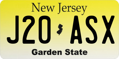 NJ license plate J20ASX