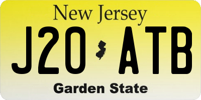 NJ license plate J20ATB