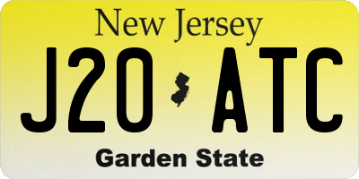 NJ license plate J20ATC