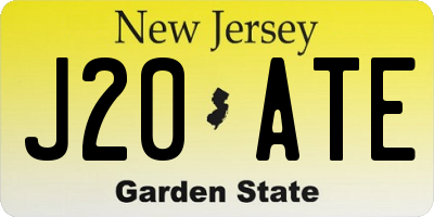 NJ license plate J20ATE