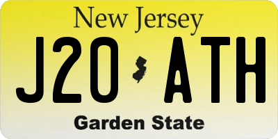NJ license plate J20ATH