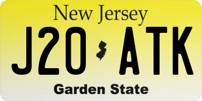 NJ license plate J20ATK