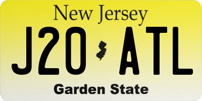 NJ license plate J20ATL