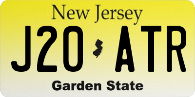 NJ license plate J20ATR