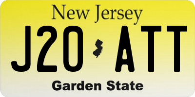 NJ license plate J20ATT