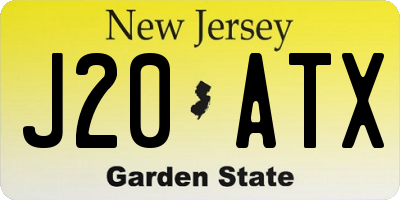 NJ license plate J20ATX