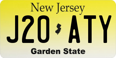 NJ license plate J20ATY