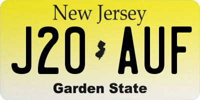 NJ license plate J20AUF