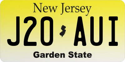 NJ license plate J20AUI