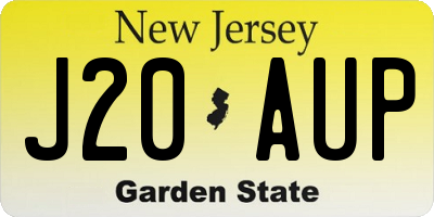 NJ license plate J20AUP
