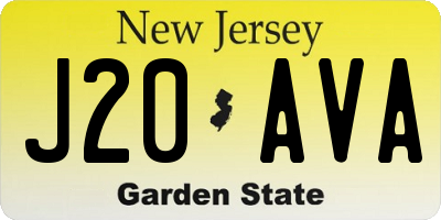 NJ license plate J20AVA