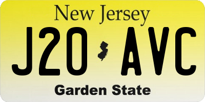 NJ license plate J20AVC