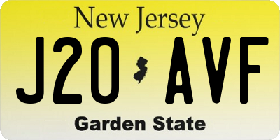 NJ license plate J20AVF