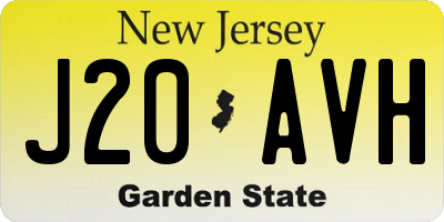 NJ license plate J20AVH