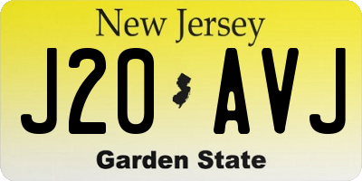 NJ license plate J20AVJ