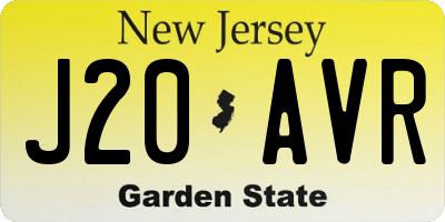 NJ license plate J20AVR