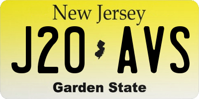 NJ license plate J20AVS