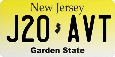NJ license plate J20AVT