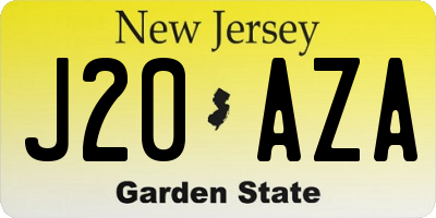 NJ license plate J20AZA