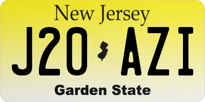 NJ license plate J20AZI