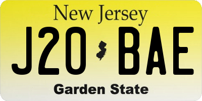NJ license plate J20BAE