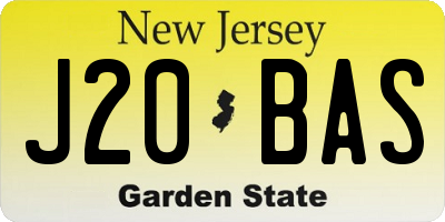 NJ license plate J20BAS